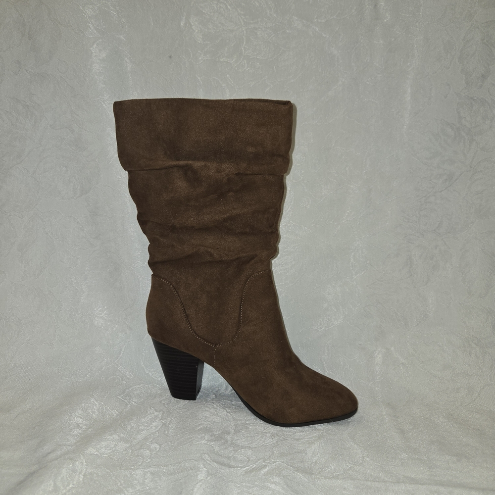 Brown Suede Heeled Boots